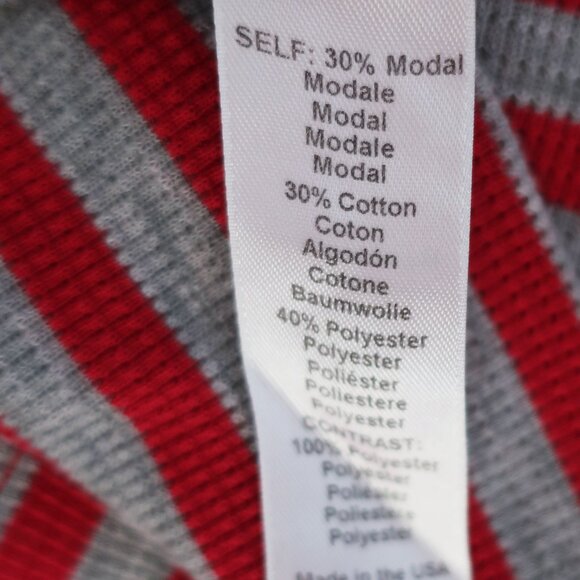 NWT Michael Stars Women’s Size M Red/Gray Striped Thermal Hoodie - Picture 4 of 4